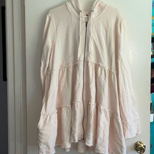 Cream Free People zip up